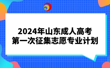 2024年山東成人高考第一次征集志愿專業(yè)計劃